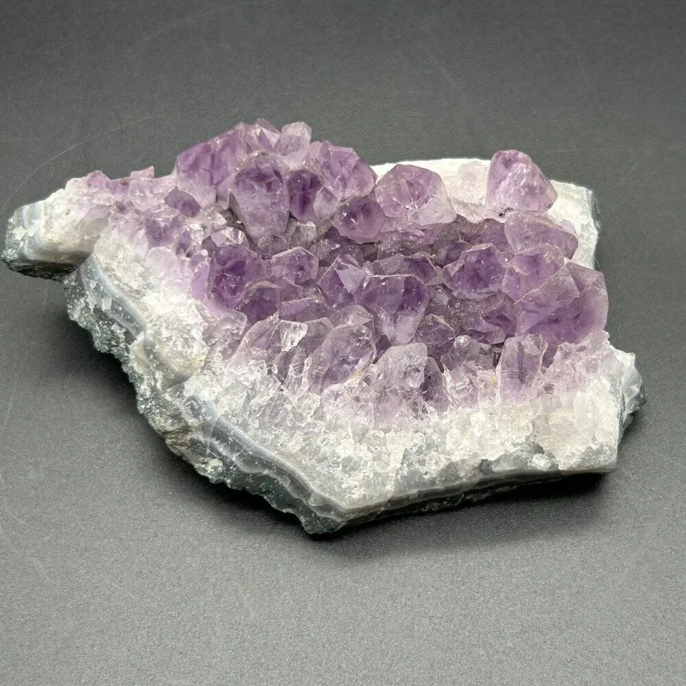 Purple Amethyst Geode Quartz Cluster Rock Crystal Specimen 320g 11oz